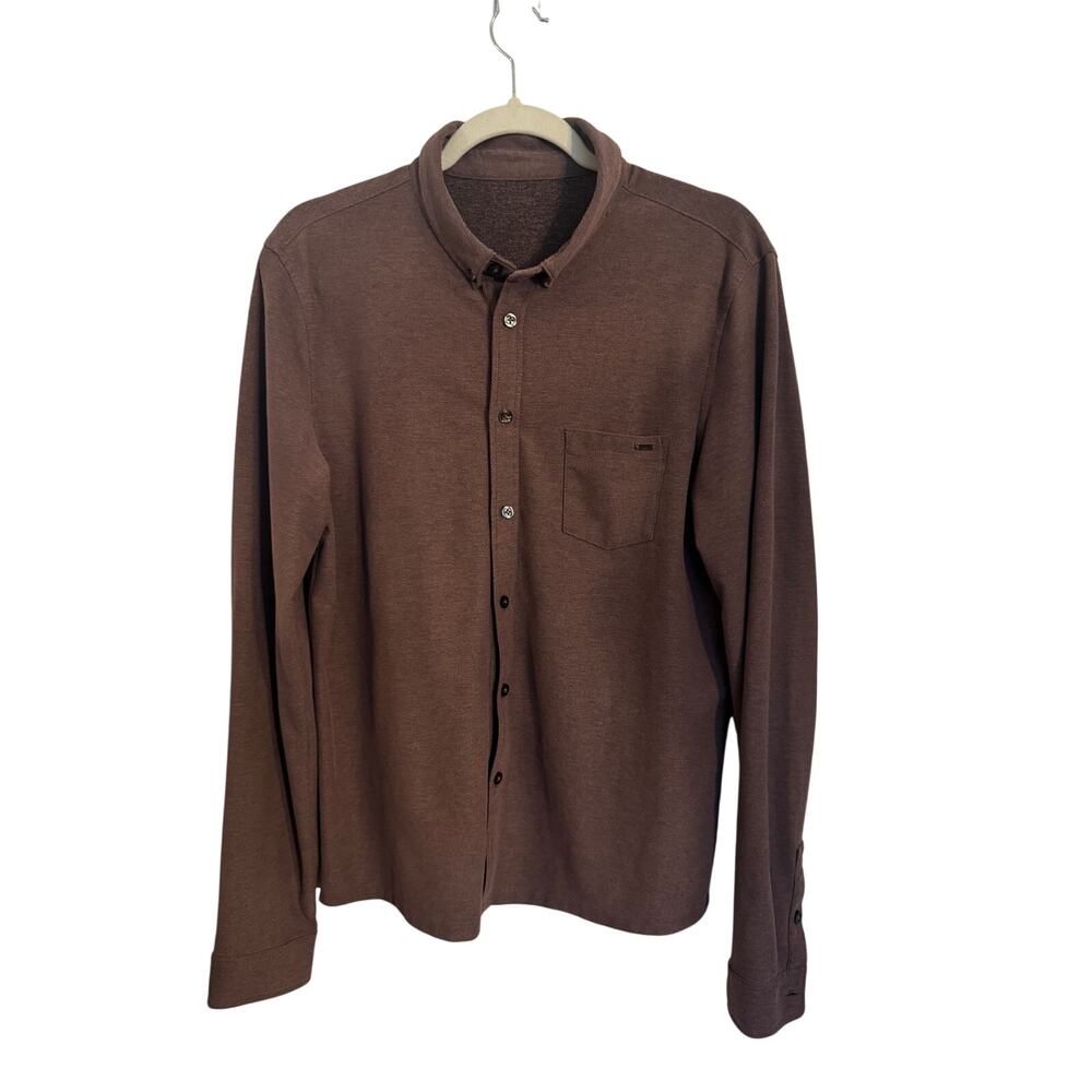 VUORI Longsleeve Ace Button Down in Size Medium in Hazel (Clay) V#185